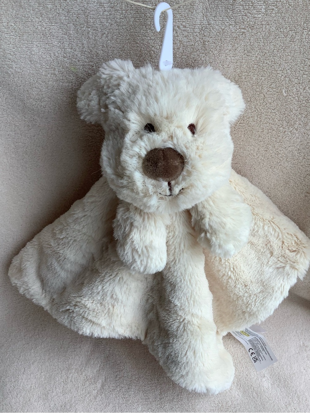 Kellytoy K Luxe Soft Plush Cream Puppy Dog Lovey Security Toy w Rattle Inside
